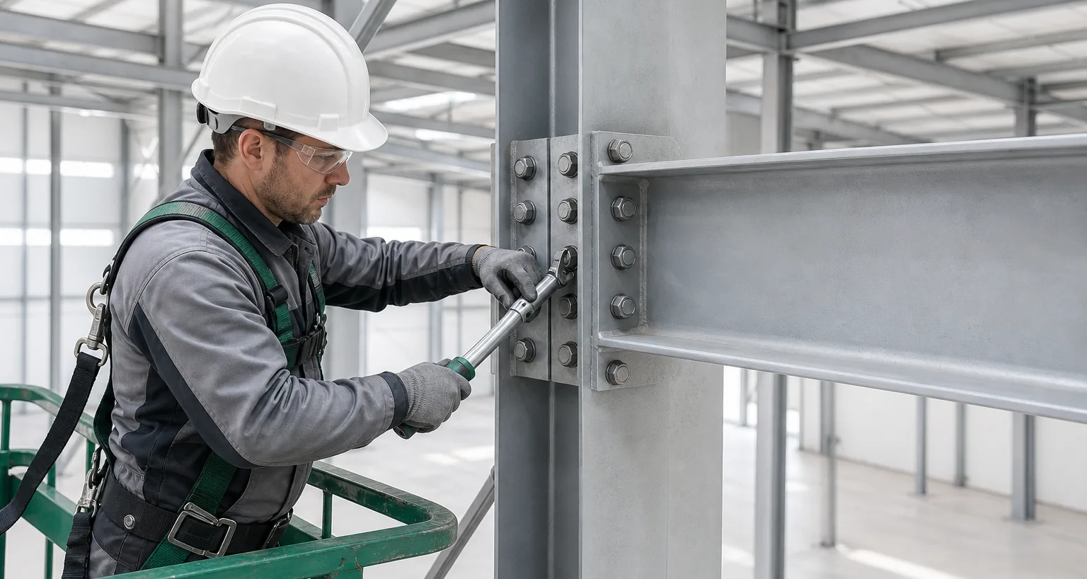 Болтовое соединение элементов каркаса склада